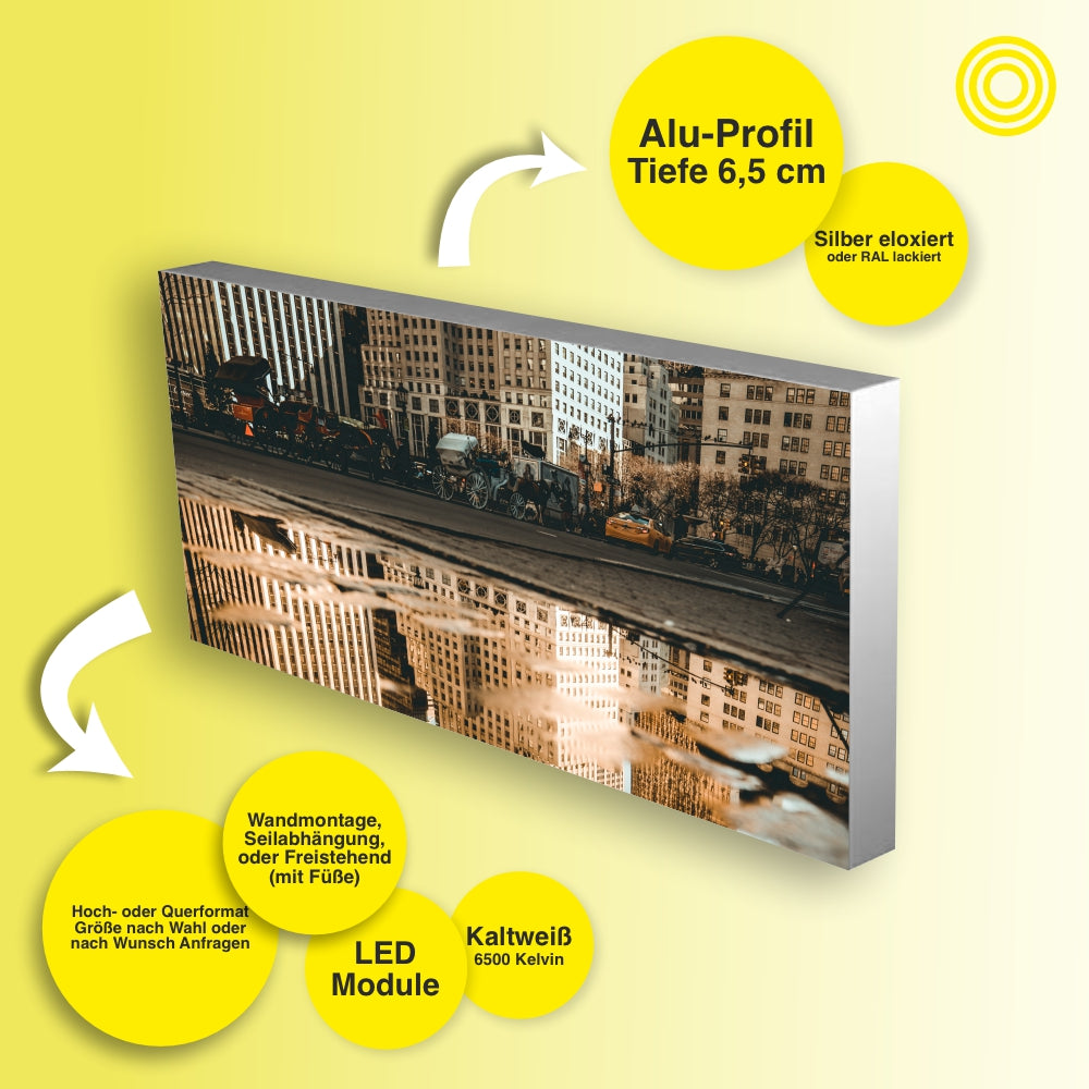 Textile light box – outdoor, single-sided, illuminated
